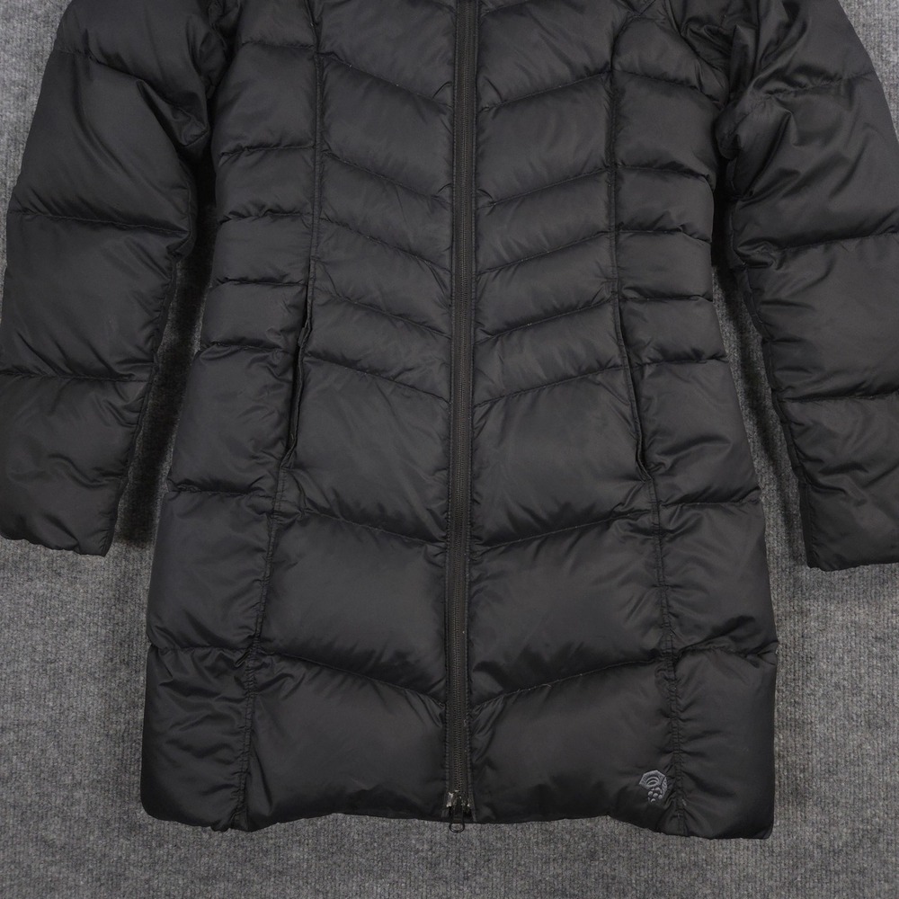 Mountain Hardwear Jacket Womens XS Black Down Puffer Removable Hood Full Zip - Picture 3 of 12